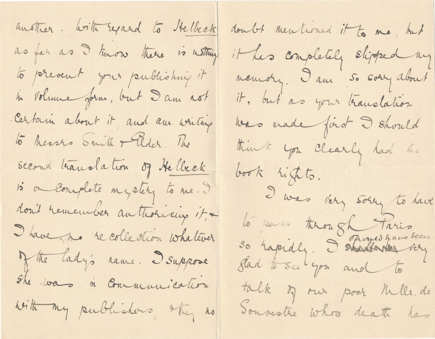 Mary Augusta Ward correspondance 21 lettres autographes signées à sa traductrice