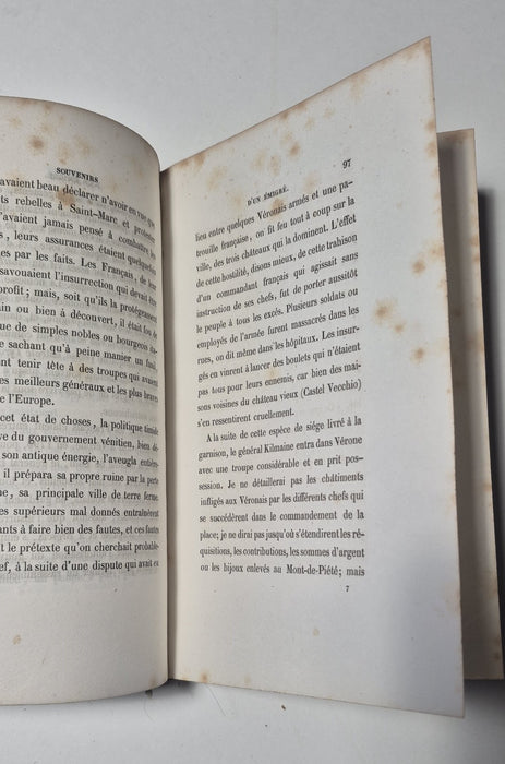 H. de La Porte Souvenirs d un emigre  1797 à 1800 édition 1843 envoi autographe