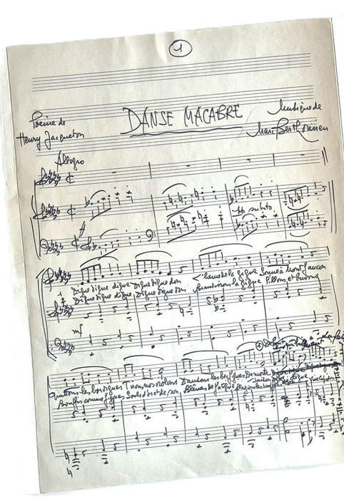 Marc Berthomieu poème Henry  Jacqueton 3 partitions musique manuscrites