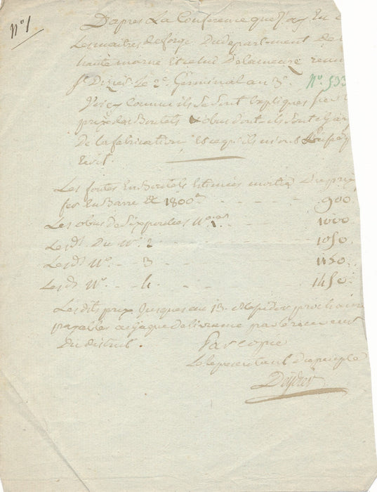 Ain Révolution 1799 Étienne Deydier 2 lettres autographes signées et 1 note