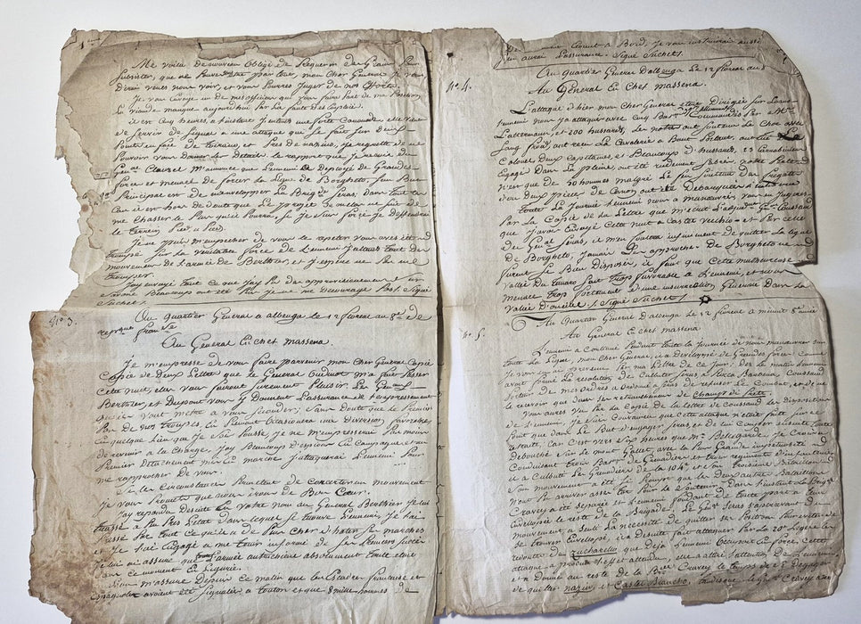 Louis Gabriel Suchet à Masséna copie 6 lettres 1800 Bonaparte campagne Italie