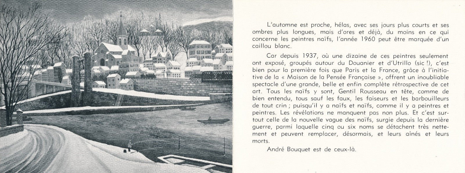André Bouquet peintre naïf Galerie de l'Institut 1960