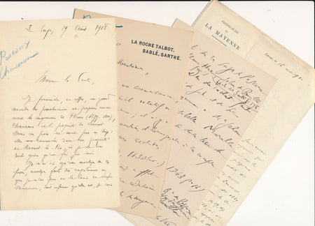 Généalogie sur les seigneurs de Pescoux (Pécous), Mayenne lettre autographe