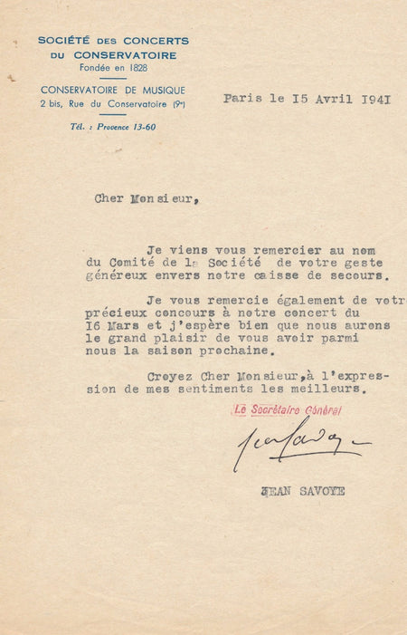 violoniste Musique Jean Savoye secrétaire Société Concerts Conservatoire 2 LTS