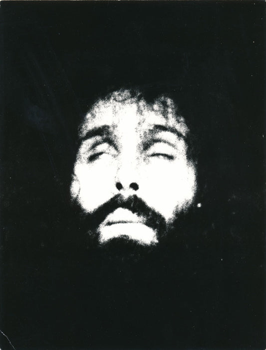 Visage homme photo photographie surexposition v. 1970 étrange christ